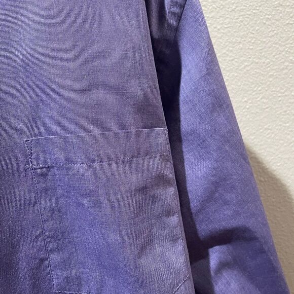 Van Heusen Regular Fit Purple Button Down Men Collar Shirt Size 171/2 34/35 - Picture 6 of 7